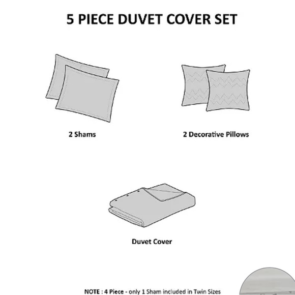NWT!! Intelligent Design Duvet Set Metallic, Twin/Twin XL, Grey/Silver, … - Picture 3 of 8